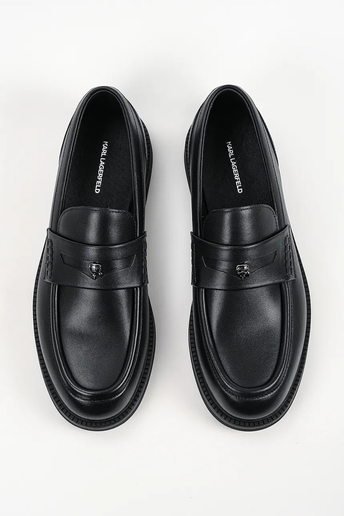 Loafersy męskie skórzane Kai Karl Lagerfeld KL12816.000 czarny