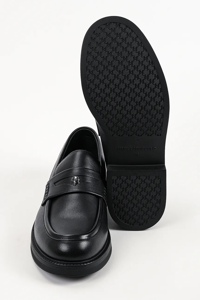 Loafersy męskie skórzane Kai Karl Lagerfeld czarny KL12816.000