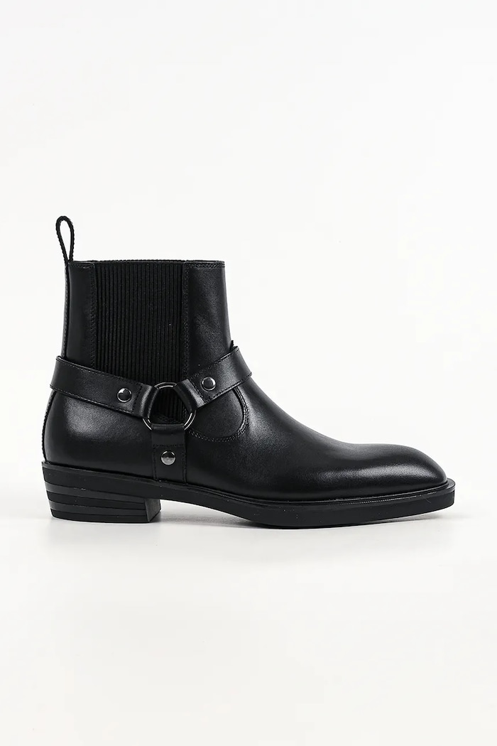 Karl Lagerfeld Sztyblety męskie skórzane Dallas czarny KL12646A.000