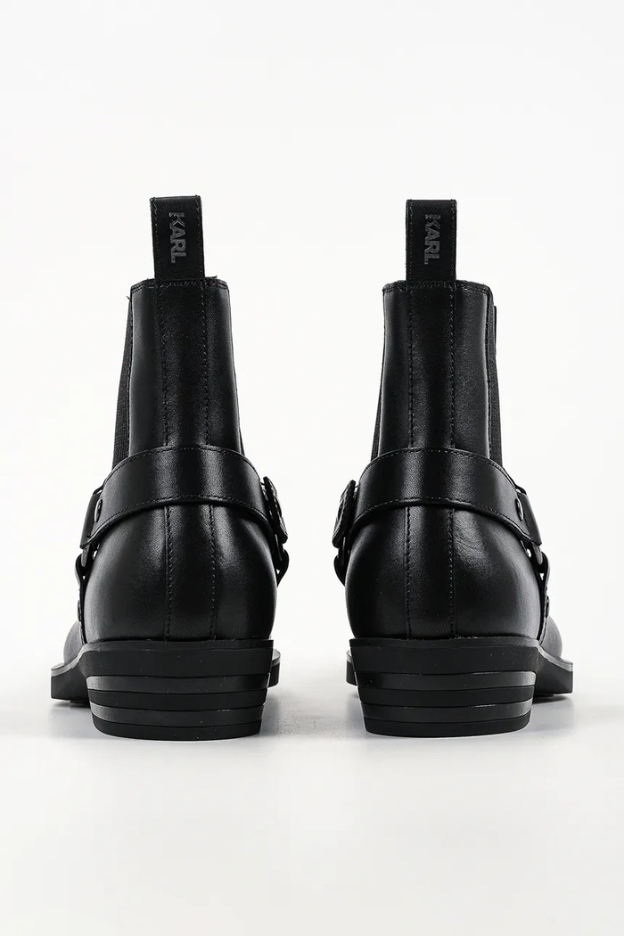 Obuwie Karl Lagerfeld Sztyblety męskie skórzane Dallas KL12646A.000 czarny