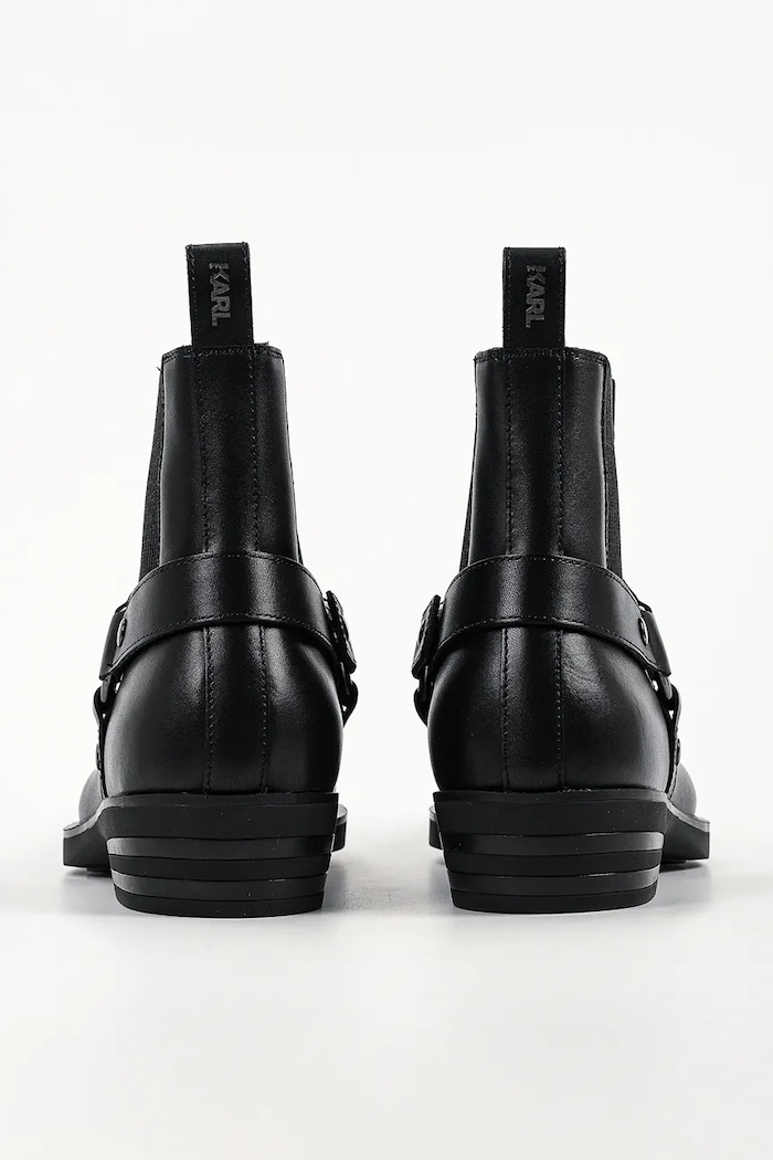 Obuwie Karl Lagerfeld Sztyblety męskie skórzane Dallas KL12646A.000 czarny