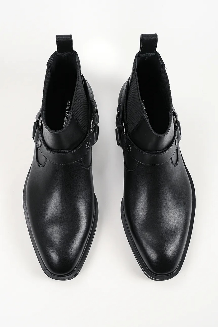 Sztyblety męskie skórzane Dallas Karl Lagerfeld KL12646A.000 czarny