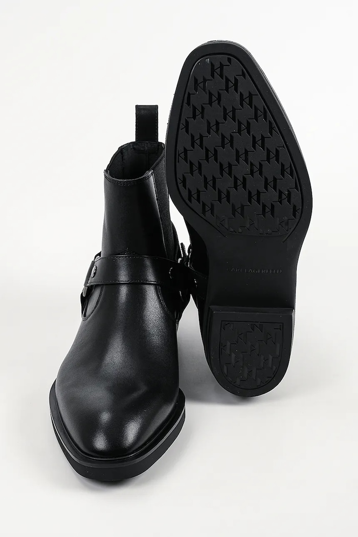 Sztyblety męskie skórzane Dallas Karl Lagerfeld czarny KL12646A.000