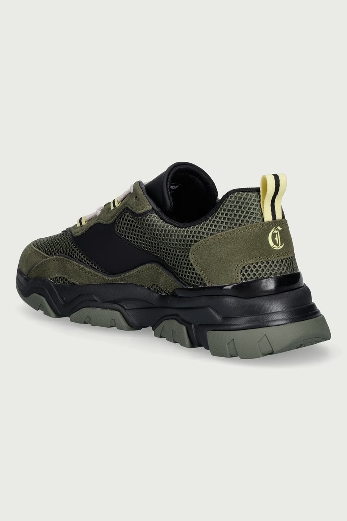 Obuwie Just Cavalli Sneakersy męskie 81QA3SH1ZPC41105 zielony