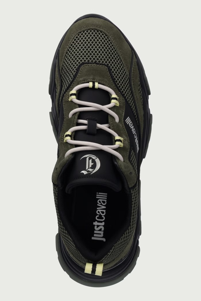 Sneakersy męskie Just Cavalli 81QA3SH1ZPC41105 zielony