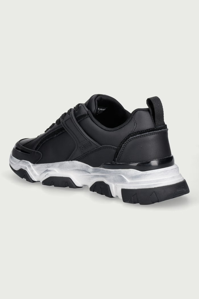 Obuwie Just Cavalli Sneakersy męskie skórzane 81QA3SH5ZPC40899 czarny
