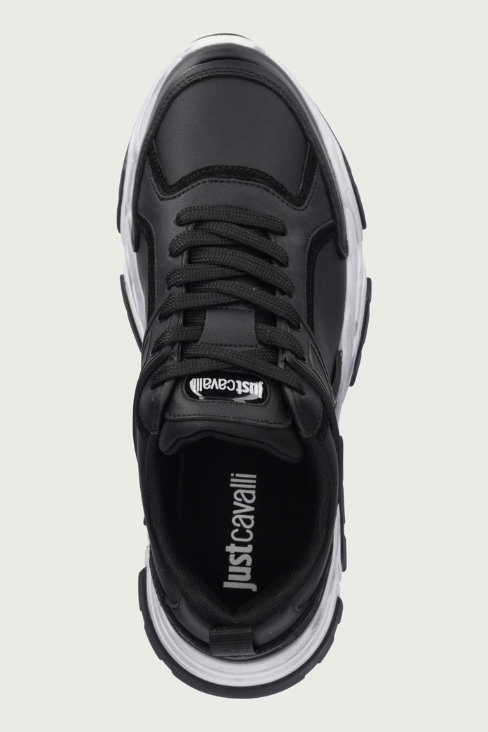 Sneakersy męskie skórzane Just Cavalli 81QA3SH5ZPC40899 czarny