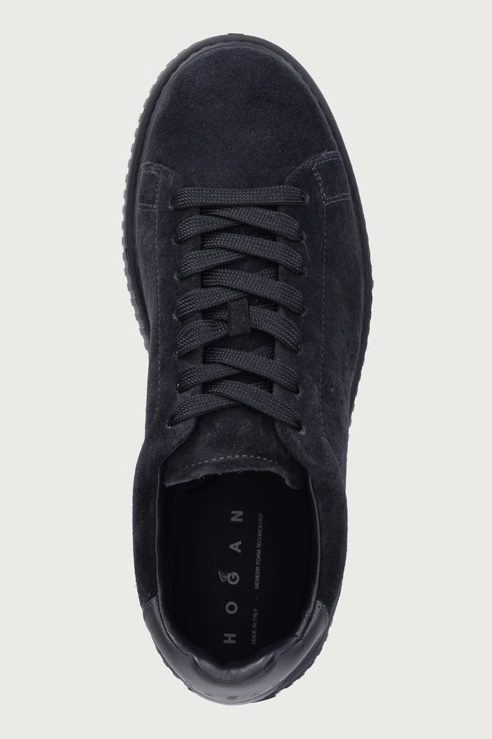 H677 Allacc H Fori sneakersy męskie zamszowe Hogan HXM6770GF5FUHOU805 granatowy