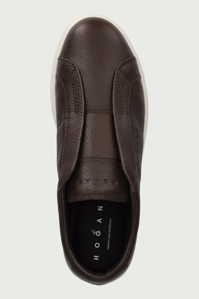 H668 Slip On sneakers pánske kožené Hogan HXM6680FW60UTIS616 hnedá