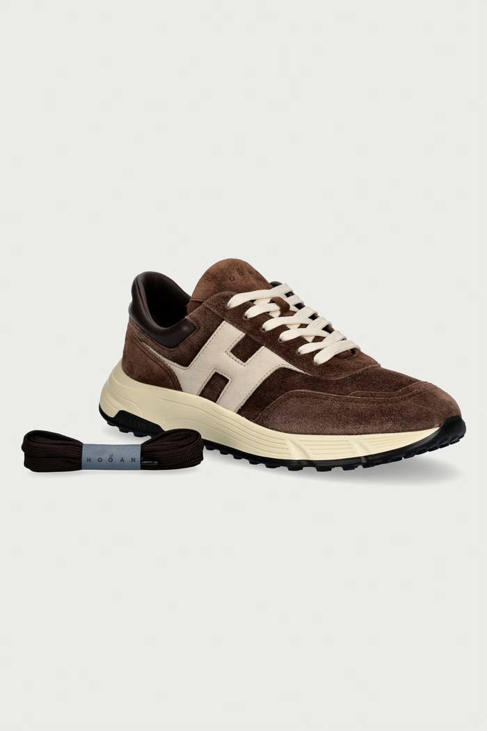 Hyperlight Allacciato H sneakers pánske kožené Hogan hnedá HXM5630FR30S9G739T