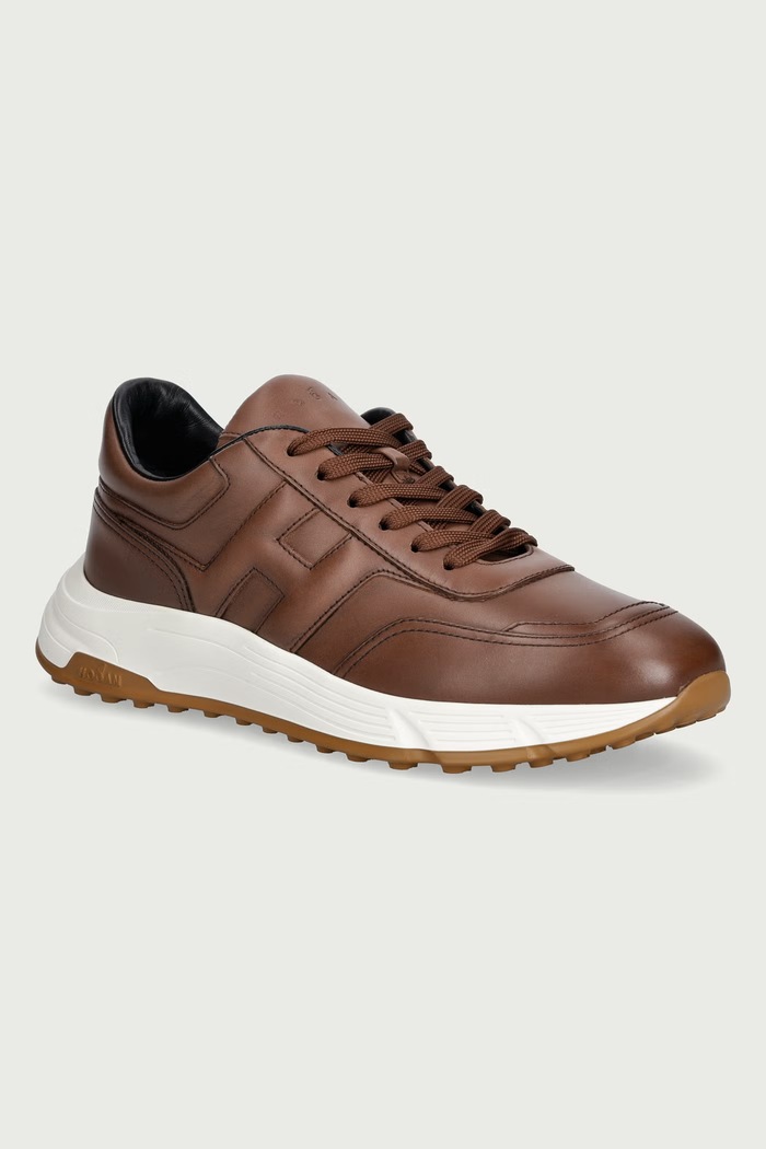 Hogan Hyperlight Allacciato H sneakers pánske kožené hnedá HXM5630FR30QTUS013