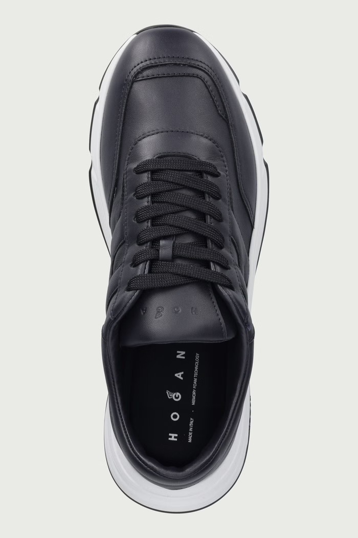 Hyperlight Allacciato H sneakers pánske kožené Hogan HXM5630FR30LE9U801 modrá