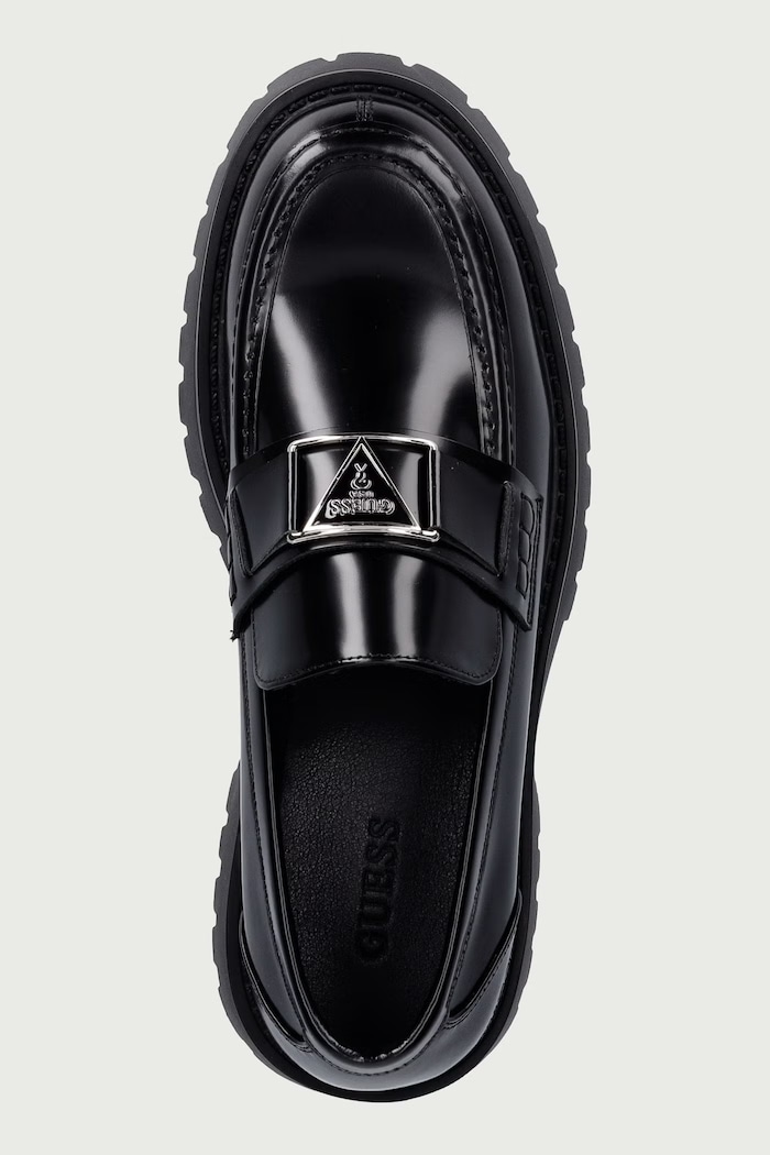 Mokasyny męskie skórzane GORIZIA IV Guess FMFGOR.LEA14.BLACK czarny
