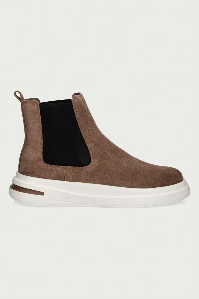 Guess Ghete scurte pentru bărbați din piele întoarsă ELKO FMFELK.SUE10.BROWN maro AW26