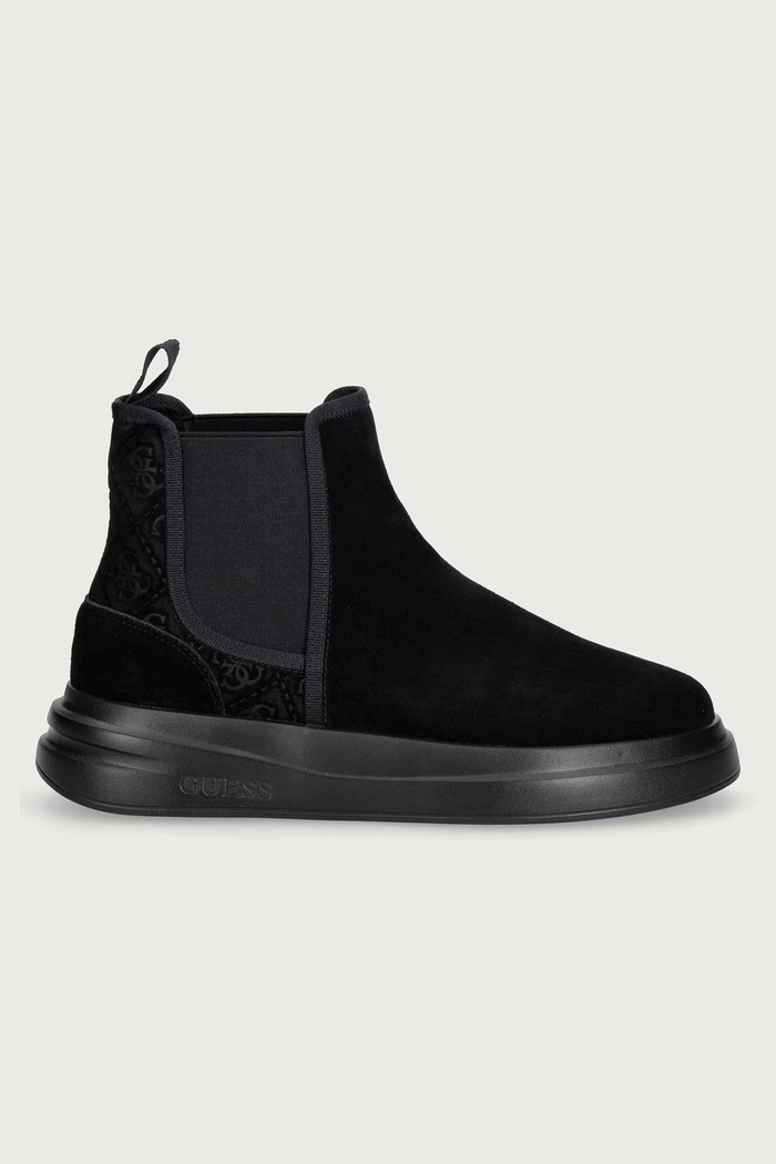 Guess Chelsea čižmy pánske semišové ECTOR FMFECT.LEA10.BLACK čierna AW26