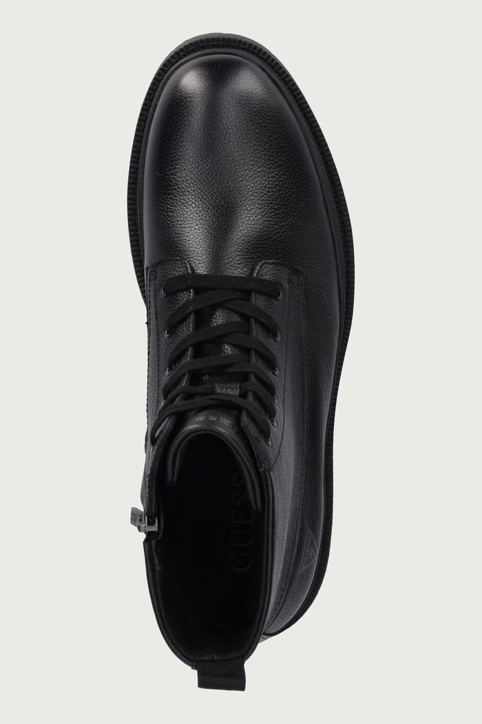 Turistické topánky pánske kožené CAVORN Guess FMFCAO.LEA11.BLACK čierna