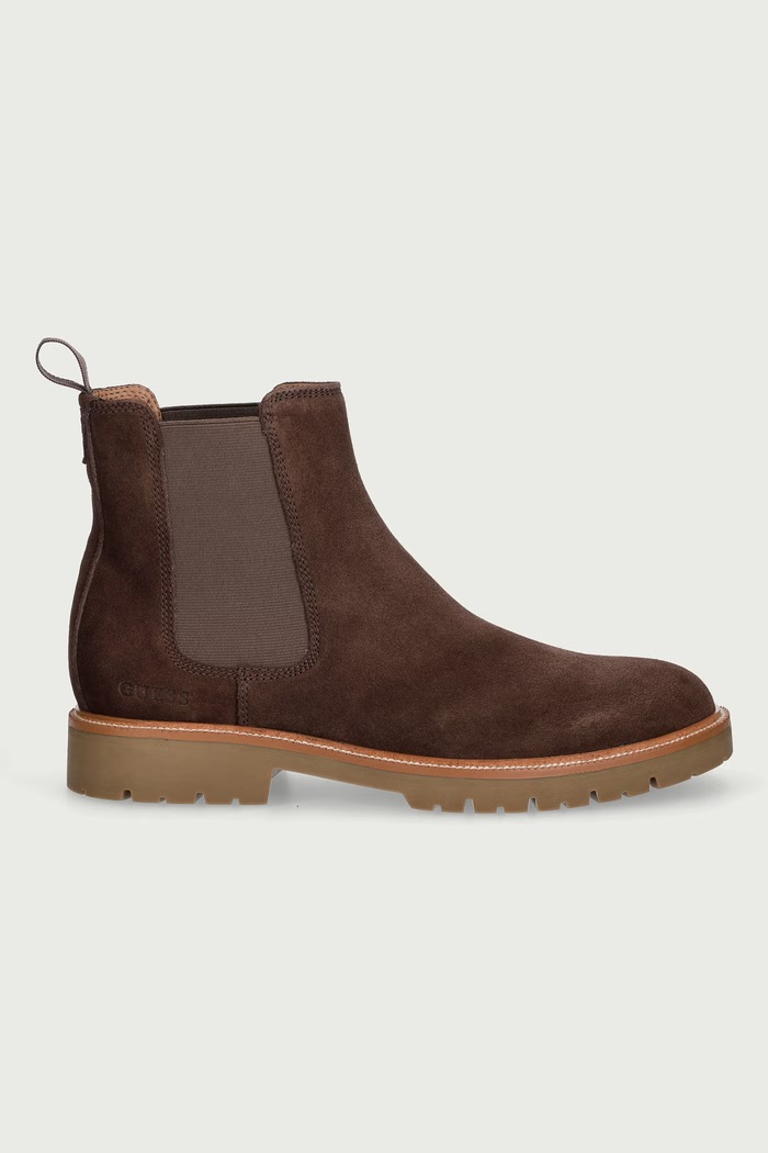 Guess Μπότες τσέλσι ανδρικές σουέτ BROXTIN FMFBRO.LEA11.BROWN καφέ AW26
