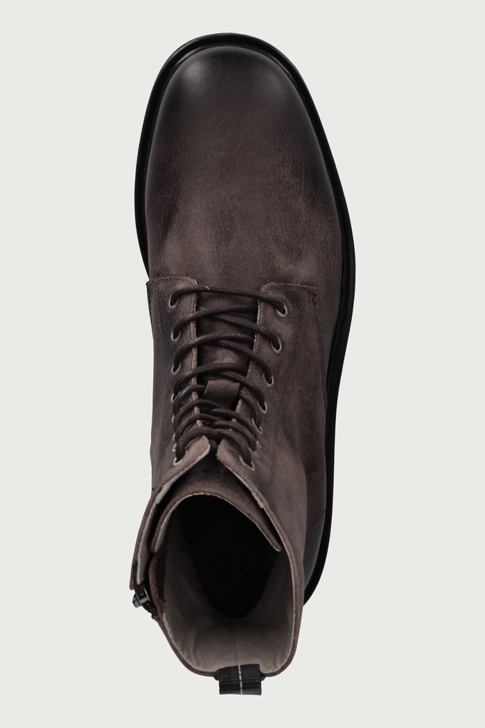 Buty męskie skórzane Skiff Military Boot AllSaints M054FD brązowy