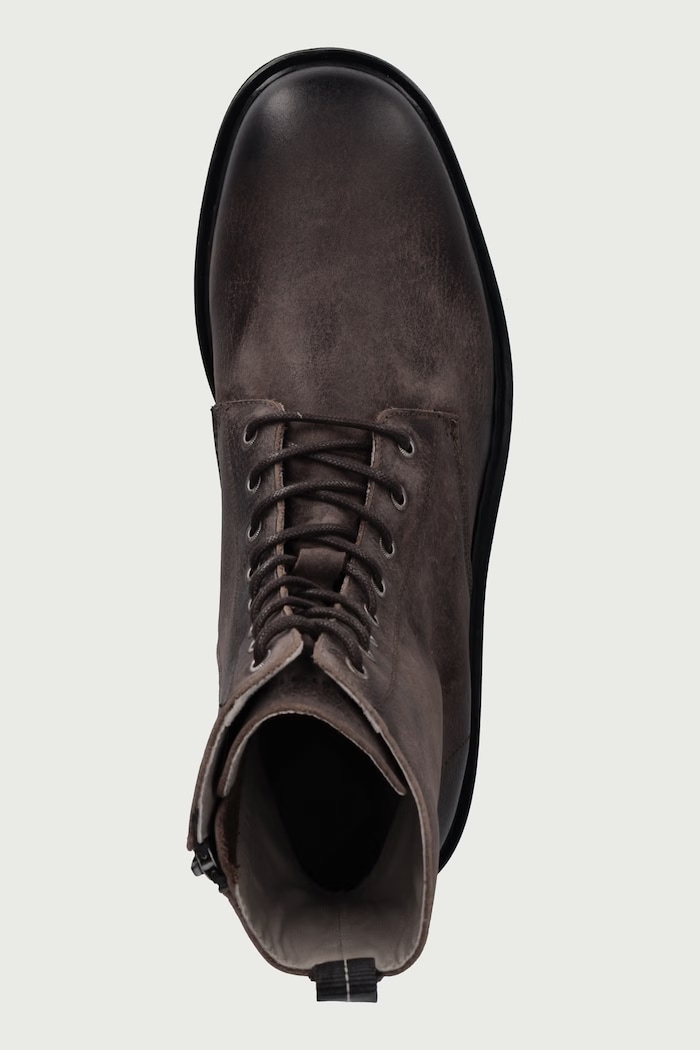 Buty męskie skórzane Skiff Military Boot AllSaints M054FD brązowy
