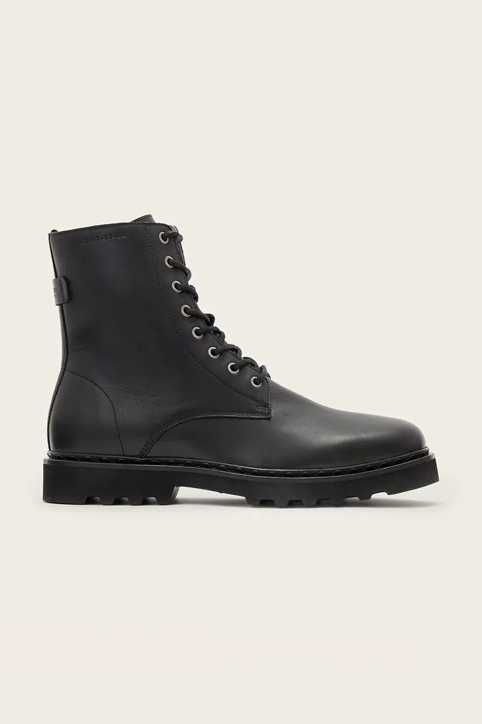 AllSaints Obuća za muškarce od kože Skiff Military Boot crna M054FD.BLK