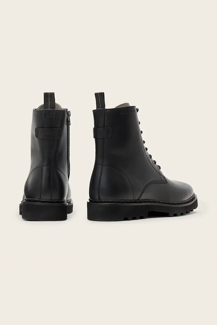 Obuća AllSaints Obuća za muškarce od kože Skiff Military Boot M054FD.BLK crna