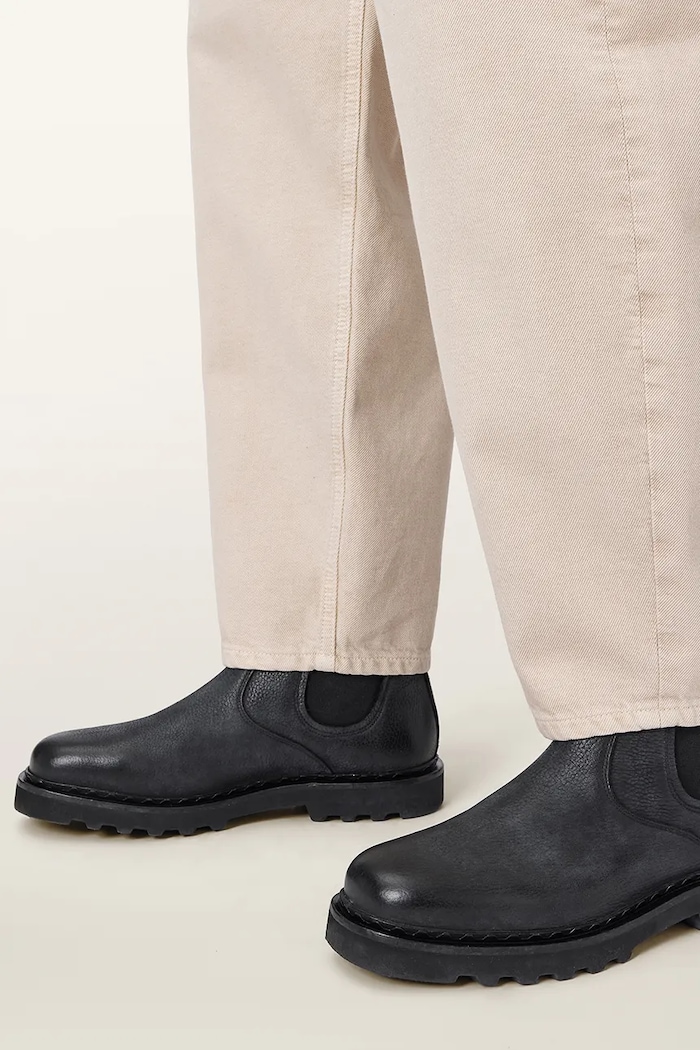 AllSaints Čizme za muškarce od kože Skiff Chelsea Boot M025FD.BLK