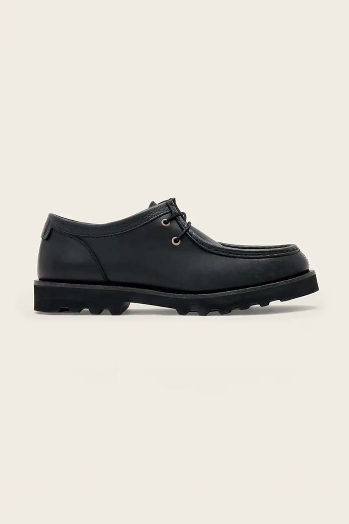 AllSaints Poltopánky pánske kožené Skiff Apron Shoe čierna M014FE