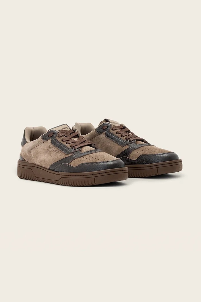AllSaints Regan Low Top sneakers pánske semišové M031FF hnedá AW26