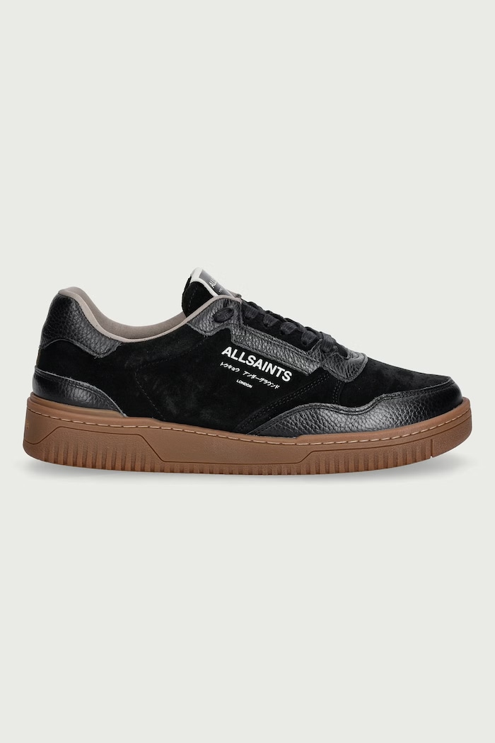 AllSaints Regan Low Top sneakersy męskie zamszowe M031FF.BLK czarny AW26