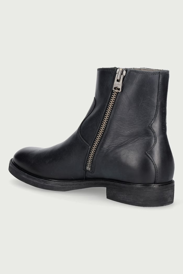 Obuwie AllSaints Buty męskie skórzane Lang Boot M044FB.BLK czarny