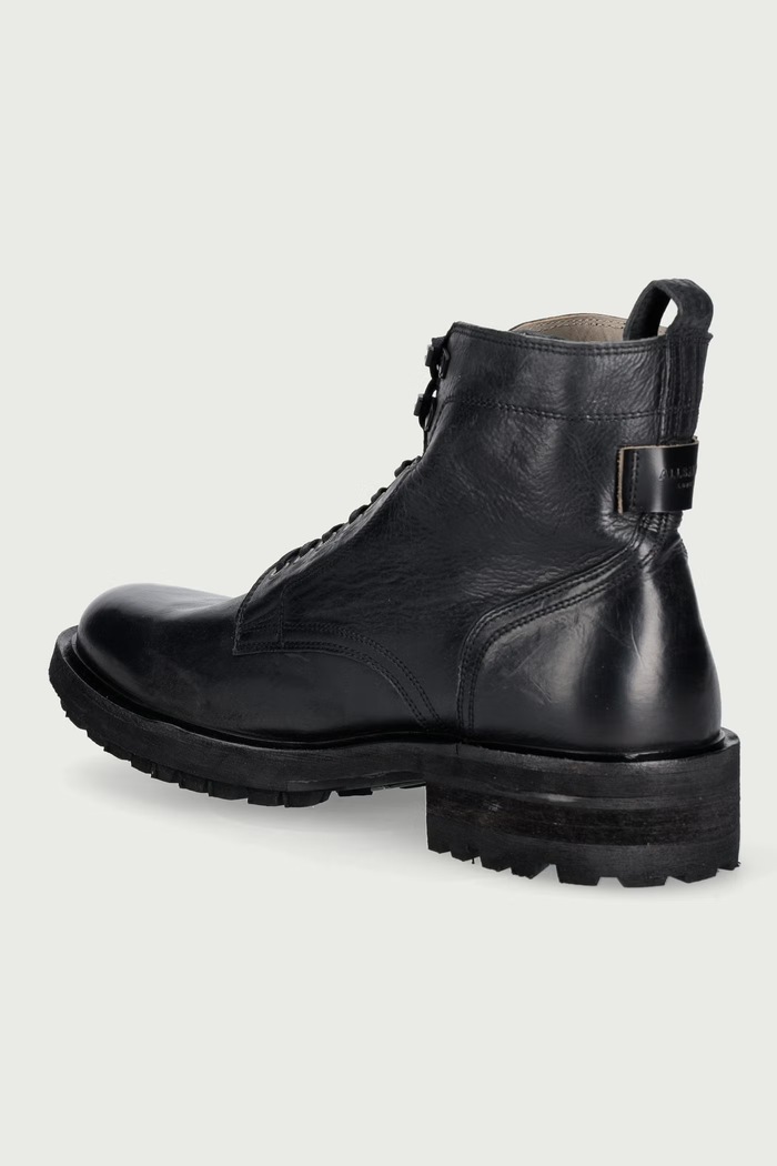 Obuwie AllSaints Buty męskie skórzane Gleeson Lace Boot M025FE.BLK czarny