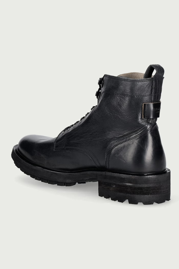 Obuwie AllSaints Buty męskie skórzane Gleeson Lace Boot M025FE.BLK czarny