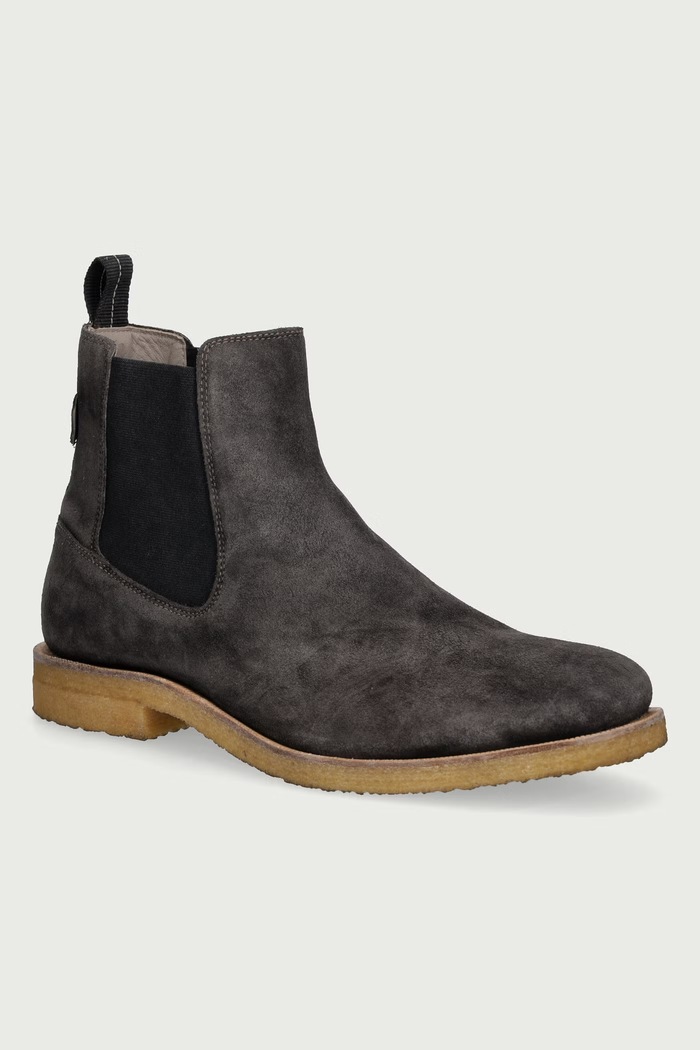 AllSaints Čizme za muškarce od brušene kože Clive Chelsea Boot siva M009FF