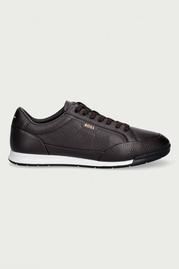 BOSS Nitan tenisice za muškarce od kože 50574126.201 smeđa AW26