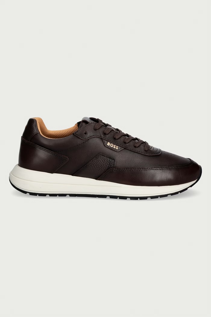 BOSS Vinston sneakers ανδρικά δερμάτινα 50573581.201 καφέ AW26