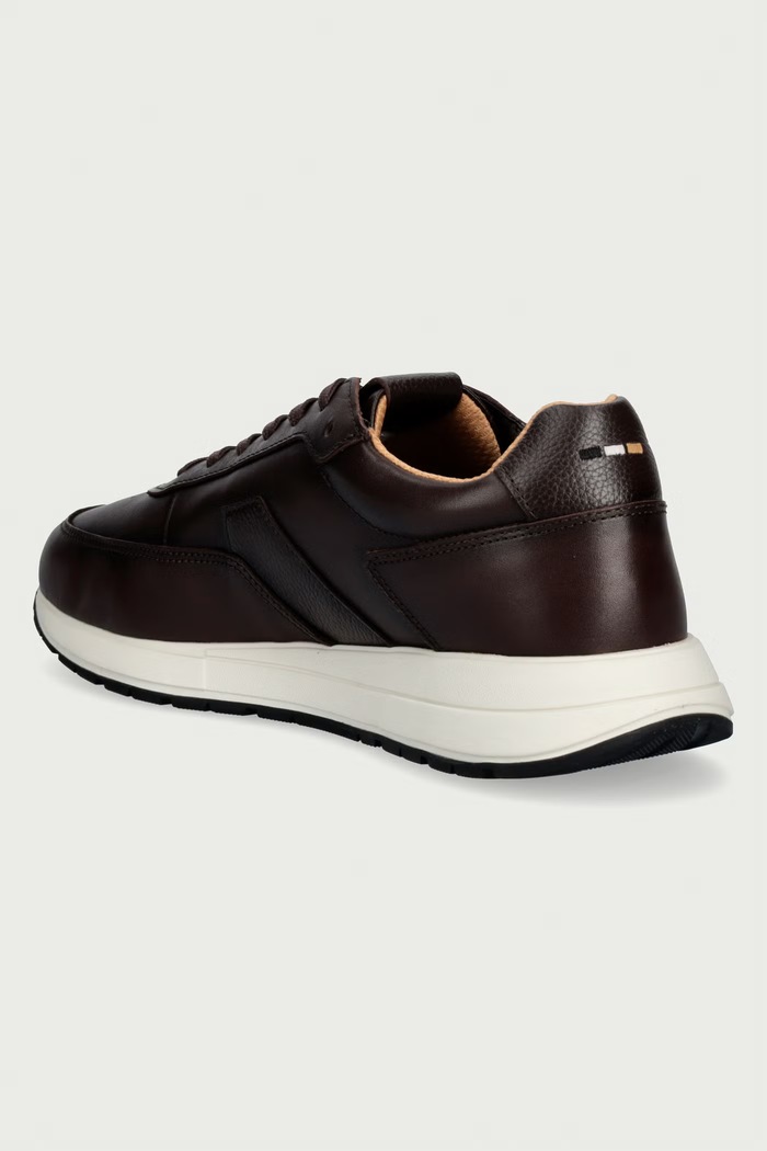 Παπούτσια BOSS Vinston sneakers ανδρικά δερμάτινα 50573581.201 καφέ