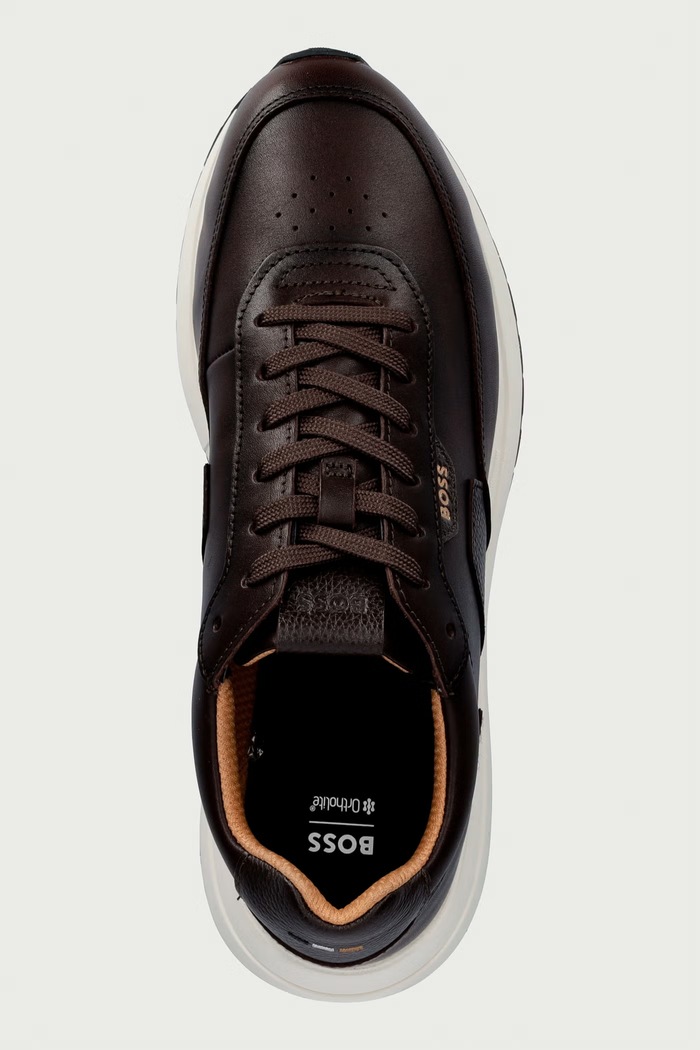 Vinston sneakers ανδρικά δερμάτινα BOSS 50573581.201 καφέ