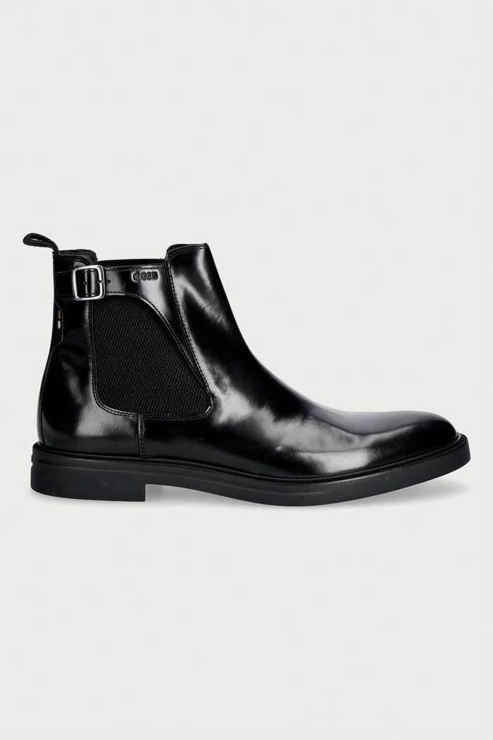BOSS Sztyblety męskie skórzane Calev 50573373.021 czarny AW26