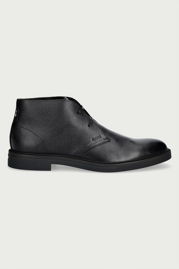 BOSS Boty pánské kožené Calev 50573372.001 černá AW26