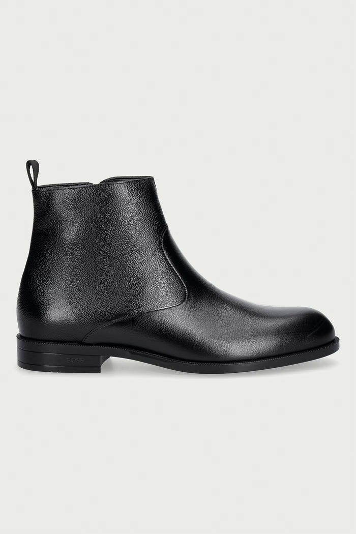 BOSS обувки мъжки от кожа Tayil 50573316.001 черен AW26