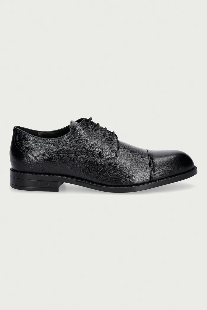 BOSS poltopánky pánske kožené Tayil 50573315.001 čierna AW26