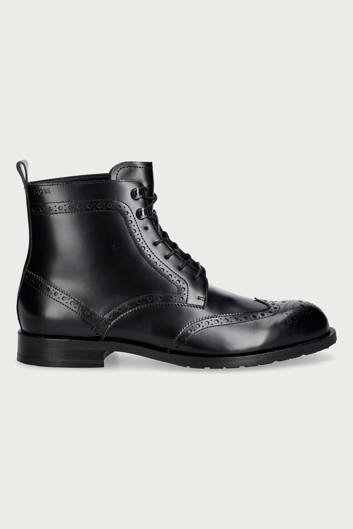 BOSS ботинки на шнурке для мужчин кожаные Tayil-L 50573311.001 чёрный AW26