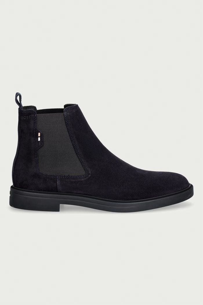 BOSS боти челси мъжки от велур Calev 50552528.401 тъмносин AW26