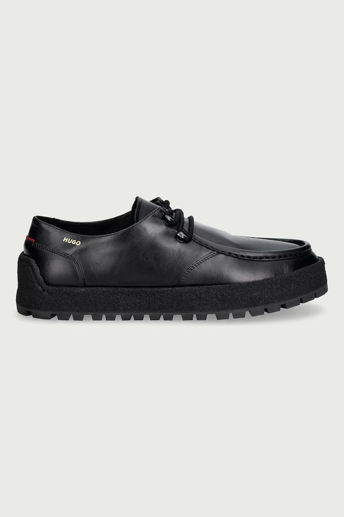 HUGO Półbuty męskie skórzane Prodi-GY 50573073.001 czarny AW26