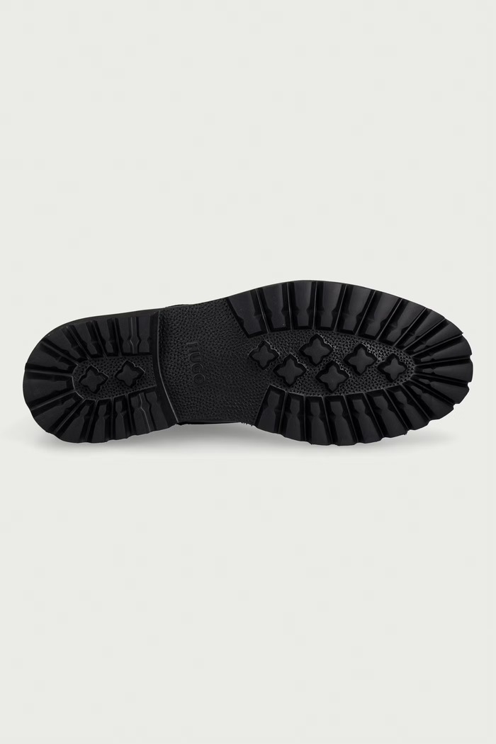 HUGO turistické topánky pánske kožené Draven 50573034.001 čierna