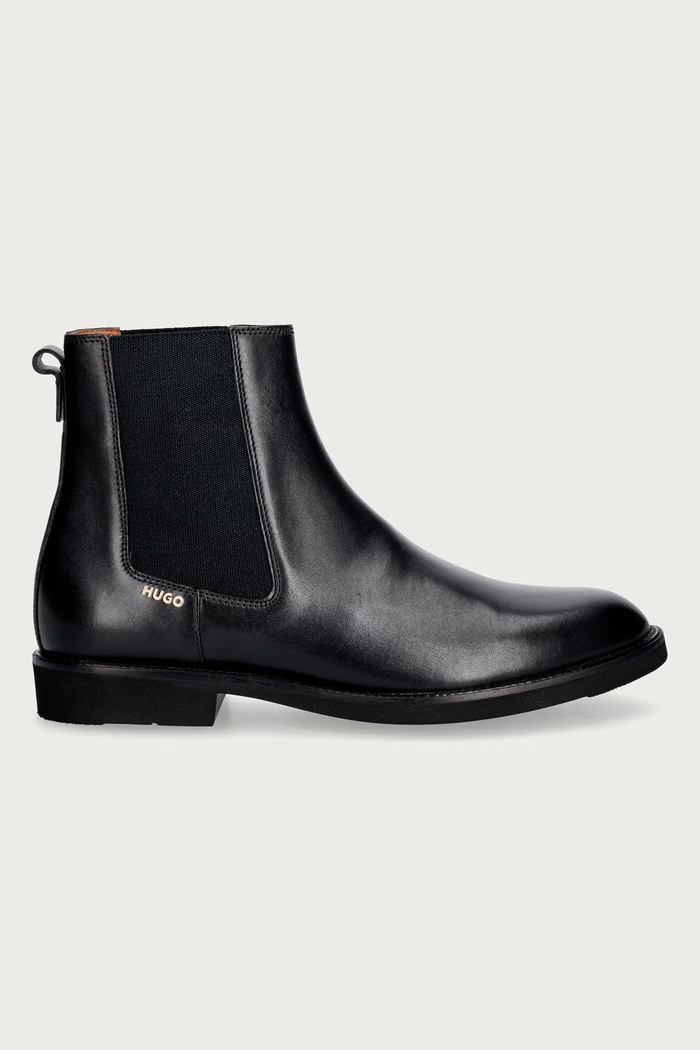 HUGO Челси для мужчин кожаные Ginsby 50573076.001 чёрный AW26