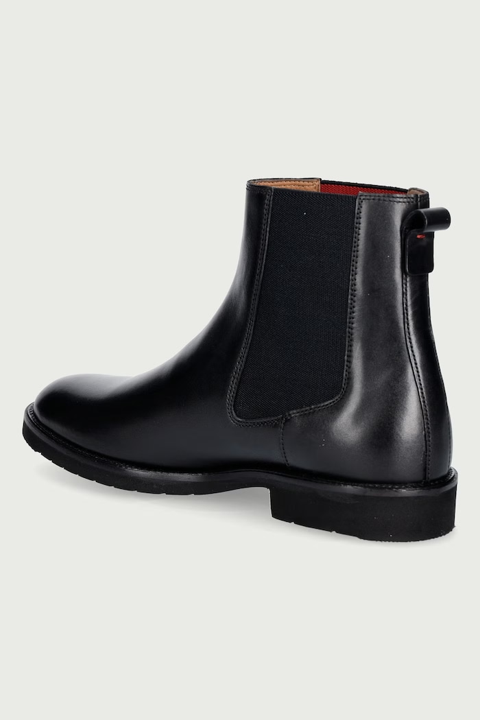 Scarpe HUGO Stivali Chelsea da uomo in pelle Ginsby 50573076.001 nero