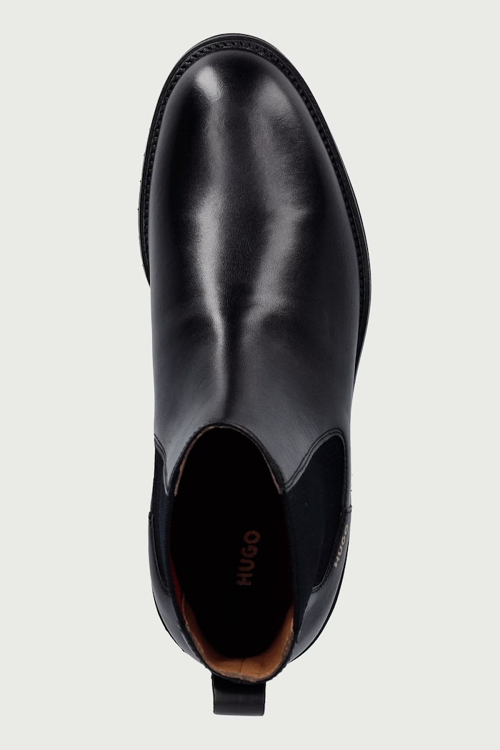 Stivali Chelsea da uomo in pelle Ginsby HUGO 50573076.001 nero