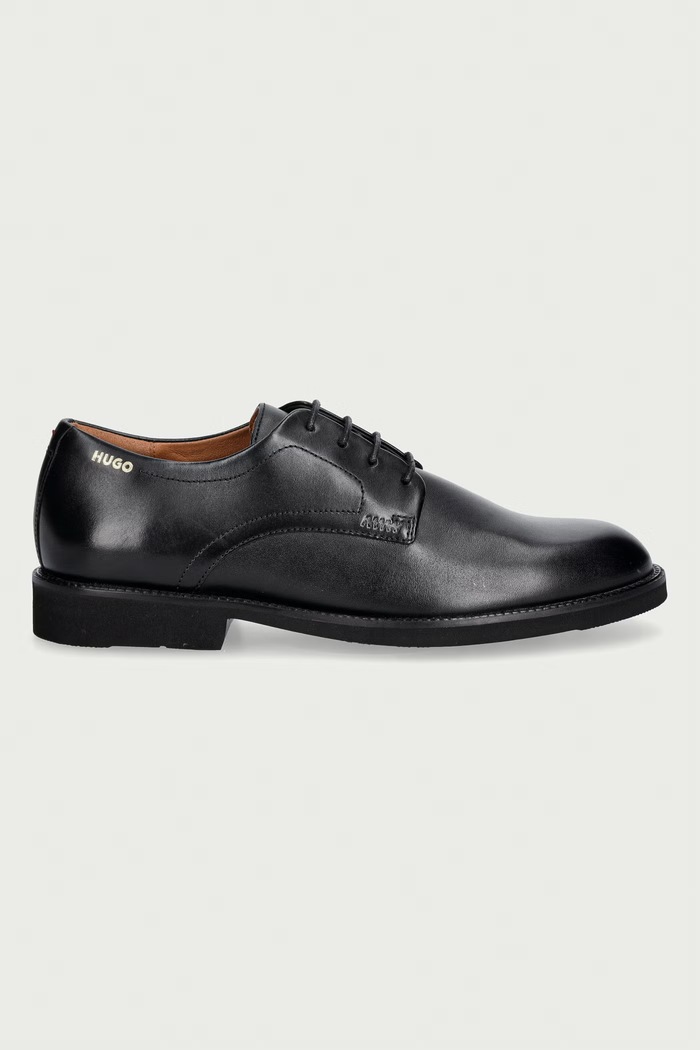 HUGO полуботинки для мужчин кожаные Ginsby 50573074.001 чёрный AW26