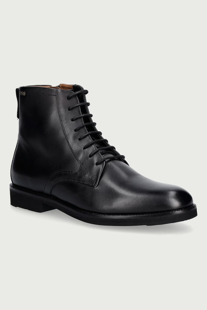 HUGO Stivali eleganti da uomo in pelle Ginsby nero 50573066.001